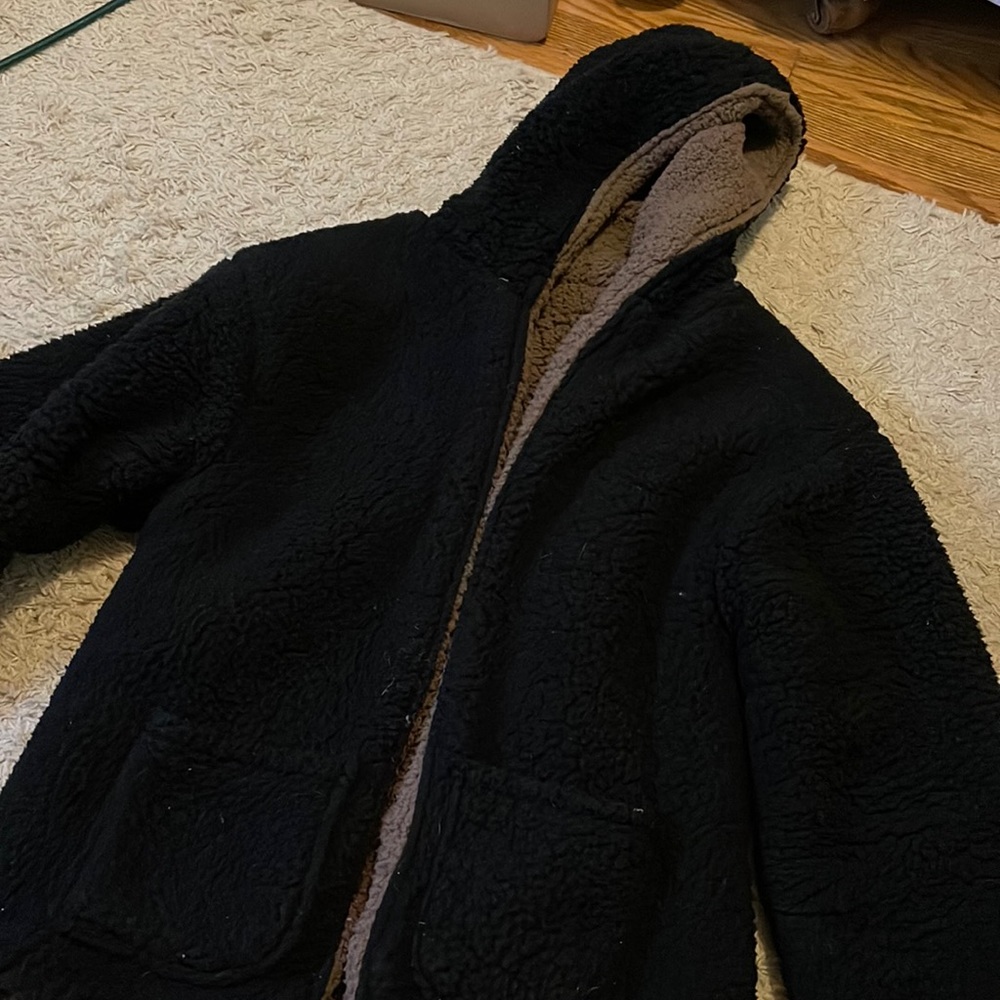 Fuzzy Teddy Bear Reversible Jacket - image 1